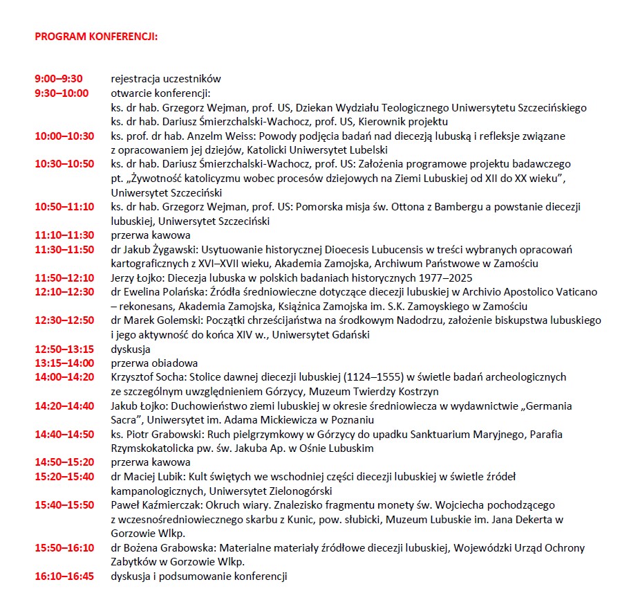 program konferencji - afiliacje
